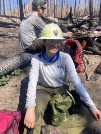 Claire Sneed in the field