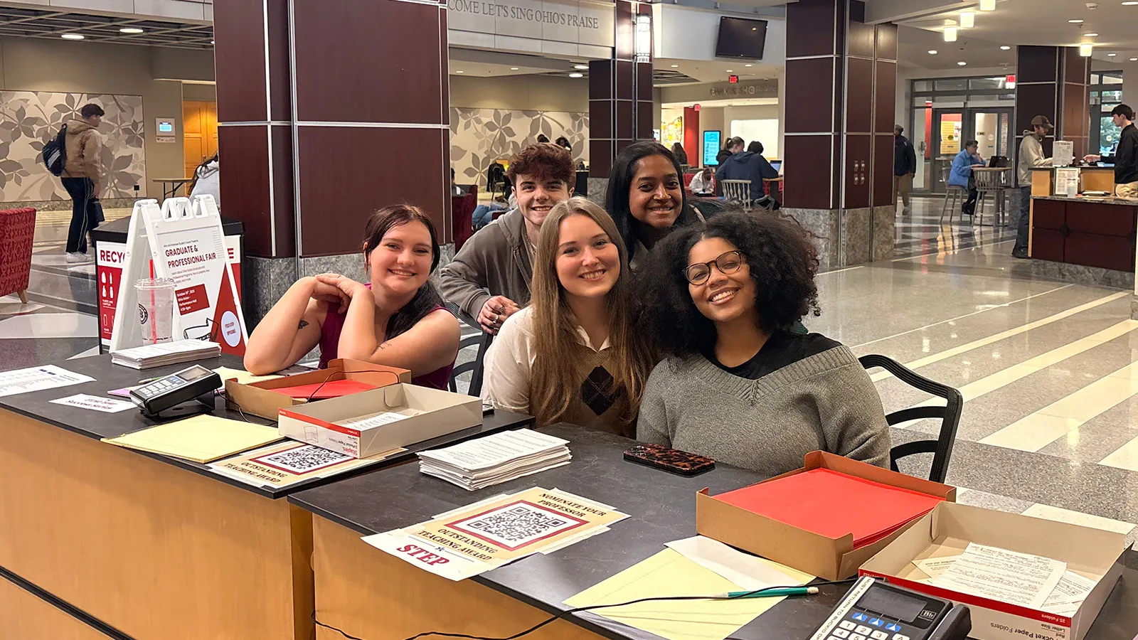 Student Council members ​coordinating the annual Ohio State Graduate and Professional Fair