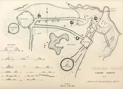 This map by E.G. Squier & E.H. Davis was drawn from a survey made in 1836 by Charles Whittlesey, Topographical Engineer of the State of Ohio.