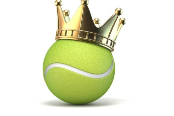 Tennis ball wearing a crown
