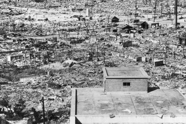 Atomic bomb destruction in Hiroshima