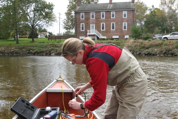 photo of ES Assistant Professor Audrey Sawyer in the field