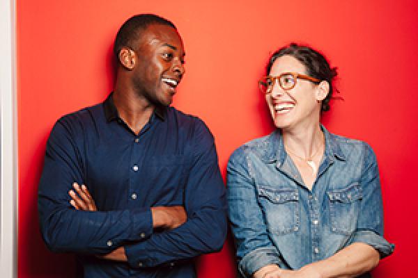 From left: "Serial" co-host and reporter Emmanuel Dzotsi and host Sarah Koenig. Photo credit Sandy Honig.