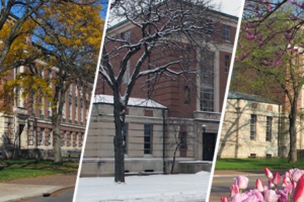 Collage of Hughes Hall photos