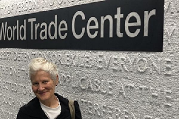 An art installation created by Distinguished University Professor Ann Hamilton graces the WTC Cortlandt Street subway station, which opened for the first time since 9/11 on Sept. 8, 2018. 