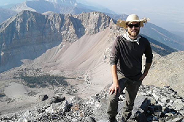 Forrest Schoessow, a PhD candidate in the Department of Geography, at Great Basin National Park in Nevada.