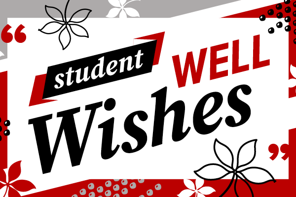graphic that says student well wishes
