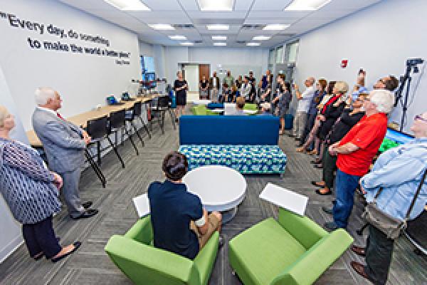 Gary and Connie Sharpe Geography Innovation Commons grand opening, Sept. 20, 2018. 