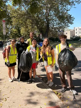 Student Council members volunteering for Clean Up Columbus